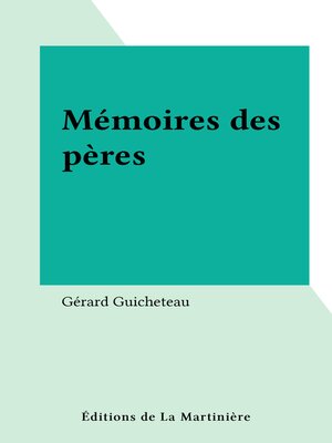 cover image of Mémoires des pères
